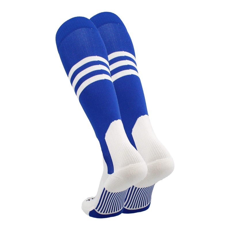 TCK Baseball Stirrup Socks Pattern B (Royal/White, Large)