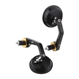 1 Pair Bike Mirrors, Bike Bar End Mirror Round Bicycle Rearview Mirror Safe Cycling Rearview Mirror Universal 7/8 inch(Gold Bar End)