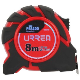 Urrea 1589HD Flexmetro Heavy Duty con Hoja de Acero y Cartula de ABS  TPR, 8 M x 27 Mm, 4 Remaches                                                    