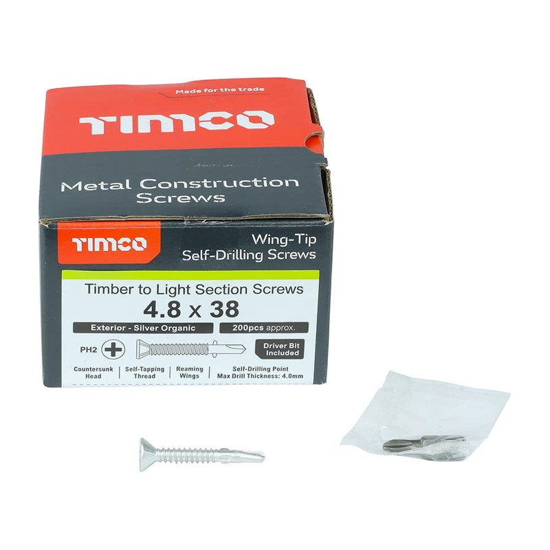 TIMCO Self Drilling Screws - 4.8 x 38 - Zinc