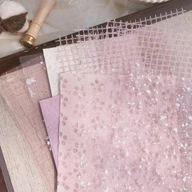 runrayay 30Pcs Scrapbook Paper Textured Paper, A5 Craft Scrapbooking Paper Sheets Handmade Snow Dot Mesh Fabric Mix Special Papers for Scrapbooking Art Journaling, 5.5X7.8In Card Making Supplies - B