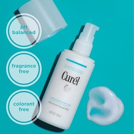 Curél Moisture Facial Milk Moisturizer, Daily Face Lotion for Dry Sensitive Skin, pH Balanced, Unscented Advanced Ceramide Care Face Cream without Drying Alcohols, 4 Ounces