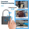 KENRONE Fingerprint Padlock with Emergency Key, IP66 Waterproof and Rustproof,