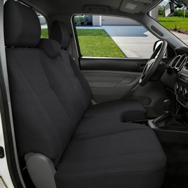 Fioqe Front Bench Seat Cover for Toyota Tacoma 2005 2006 2007 2008 2009 2010 2011 2012 2013 2014 Durable Automotive Custom Made Exact Fit A30 - Black