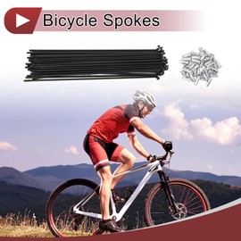 VekAuto 36 Set 12G Bicycle Spokes 210mm Bike Wheel Spokes 45 Steel Black