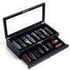Bonaking Knife Display Case Two-Tier Pocket Knife Case Box Storage