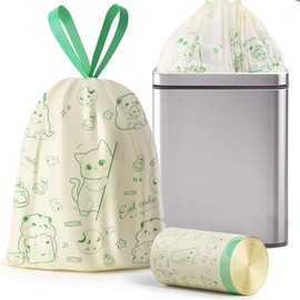 13 Gallon Trash Bags with Cats & Mice Printed & Drawstring, Tear-Resistant Tall Kitchen Garbage Bags, Extra Thick Large Trash Can Liners for Home/Office, 50 Count