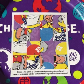 Chuck E Cheese 2000 Sticker Puzzle Sheet New 2000 Chuck E Cheese Happy Birthday Sticker Puzzle RARE Puzzle Has Not Been Used
