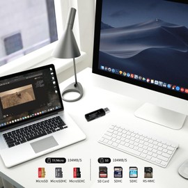 USB 3.0 SD/TF Card Reader - High-Speed Multi Memory Card Adapter for PC, Laptop, Phone