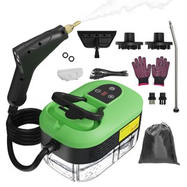 Steam Cleaner for Home, 15s Heat-Up, 1.2L Water Tank, 6-Level Adjustable Handle, Handheld Steam Cleaner for Car Detailing, Dirt, Furniture, Couch, Floor Tile, Bathroom, Bed Bugs, 9Pcs Accessories