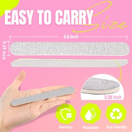 Disposable Zebra Nail Files 80/80 Grit 5 Inch Double Sided Emery Boards for Acrylic Nails Toenails Professional Manicure Pedicure Tools 50Pcs