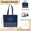 WEBEEDY Sashiko Handbag Kit DIY Floral Sashiko Template Tote Bag