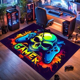 Gaming Rug for Boys Room - Gaming Carpet for Boys Bedroom Gamer Rug with Controller Design for Game Room,Esports Room,Boys Bedroom 60x40 inches