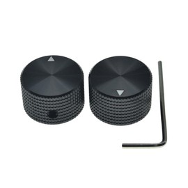 4pcs 25 * 15.5mm Aluminium Potentiometer Knobs 1/4"(6.35mm) Universal Metal Pot Control Knobs with Indicator & Set Screw for Guitar/Bass/Efffect