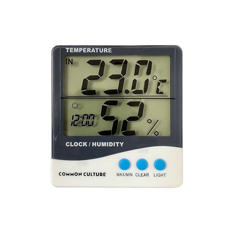 Common Culture Large Display Thermometer & Hygrometer with Inside &