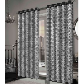 Milano Blackout Eyelet Curtains – Thermal Insulated Geometric Print Ring Top Curtain Pair – Light Blocking Window Drapes for Bedroom, Living Room & Home Décor (Milano, 66" (Width) x 90" (Drop))