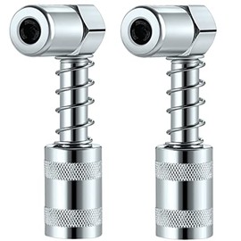 Silver 90 Degree Grease Coupler 3 Jaw Angle Adapter Coupler Swivel Snap Grease Adapter Right Angle Grease Fitting Tool Grease Coupler Adapter for Farm Truck Auto or Industrial Use (2)