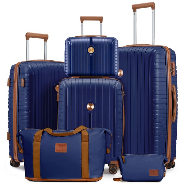 Joyway Luggage Sets 6 Piece PP Hardside Carry on Suitcase