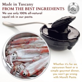 Morelli Squid Ink Pasta Linguine- Organic Italian Pasta - Black Pasta Noodles - Durum Wheat Semolina - Nero Di Seppia Made in Italy - 8.8oz / 250g (pack of 16) - Wheat,8.8 Ounce (Pack of 16)