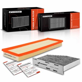 A-Premium 2-PC Engine & Cabin Air Filter with Activated Carbon Compatible with Volkswagen Jetta 2005-2014, Golf 2010-2014, Passat/Beetle 2012-2014, Rabbit 2006-2009, 2.5L, Replace# 1K0819644B