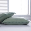 TanNicoor Pom pom Fringe Pillowcases,Green Tassel Ball Pillow Sham Set