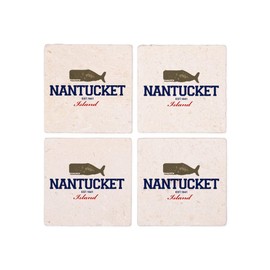 CafePress Nantucket Massachusetts. Tumbled Stone - Set of 4 Coasters Set of 4
