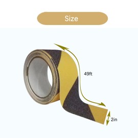 Jalnatee Anti Slip Traction Tape Non-Slip Strips Outdoor Indoor Black & Yellow Waterproof Grip Durable Adhesive Grip Tape for Stairs Step Treads Ramps Boats Pool 2 in x 49Ft