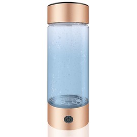 Tuperoymse Hydrogen Water Bottle Hydrogen Water Bottle 420Ml 1400 Ppb PEM SPE Technology Hydrogen Water Ionizer Machine Essentials(Gold)