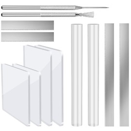 12 Pcs Polymer Clay Cutter Tools, Acrylic Roller for Polymer Clay, Acrylic Sheet Rectangle Shape, Clay Rolling Pin, Modeling Clay Carving Tools, Shaping Knife for Clay DIY, Earing Making, Jewelry