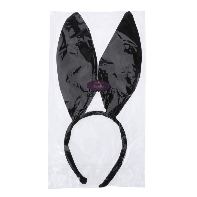 FRCOLOR Bunny Ears Headband Black Rabbit Ear Hair Hoop Bunny