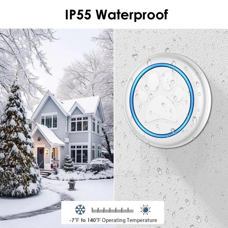 Full House Dog Doorbell for Potty Training, Wireless Pet Doggie