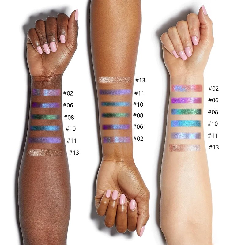 Fixleren Glitter Chameleon Eyeshadow Makeup Palette, Highlighting Eyeshadow, Metallic Changing