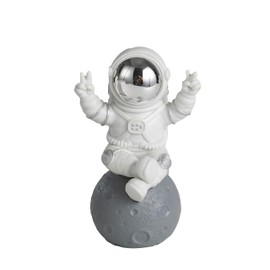 Cute Small Astronaut Figurines,Spaceman Statue Decor for Living Room Bedroom Office Desk Shelf, for Space Lovers (1, Silver)