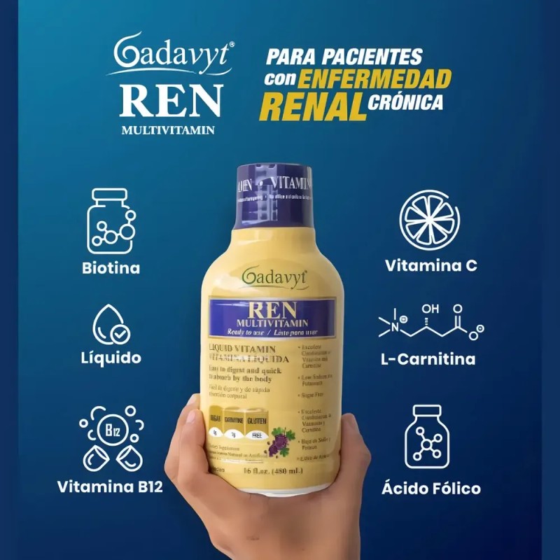 Gadavyt Vitamina Renal Líquida Sabor Uva 480ml Con Regalo