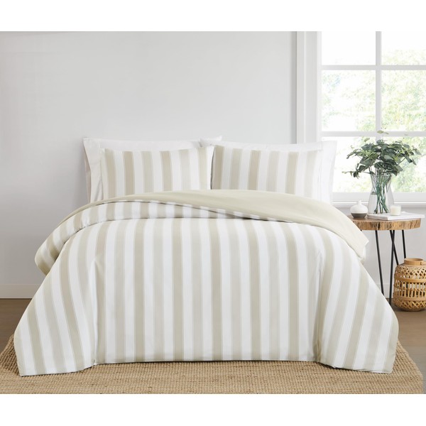 TRULY SOFT Aiden Stripe Beige Full/Queen 3 Piece Comforter Set