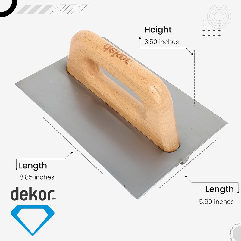 DEKOR Groover Trowel - 8.85" x 5.90" - German Stainless