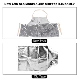 Heat Resistant Apron, 1000 Degree Heat Resistant Aluminised Long Apron High Temperature Work Apron Made of Aluminium Foil Splash Proof Apron, silver