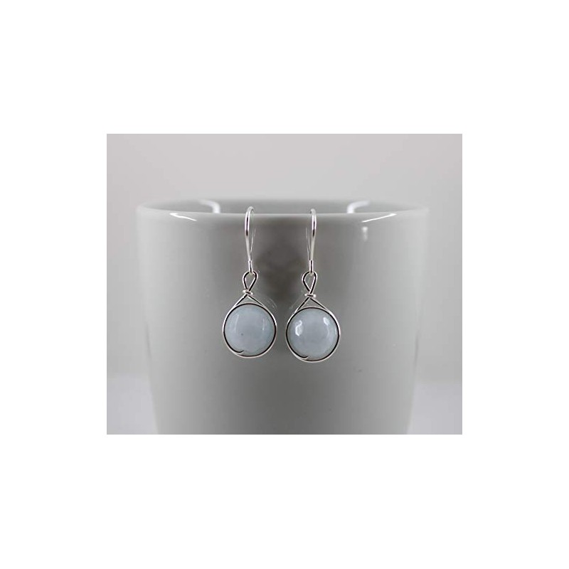 Ohrringe ELEGANCIA Edelstein Aquamarin facettiert (Silber)