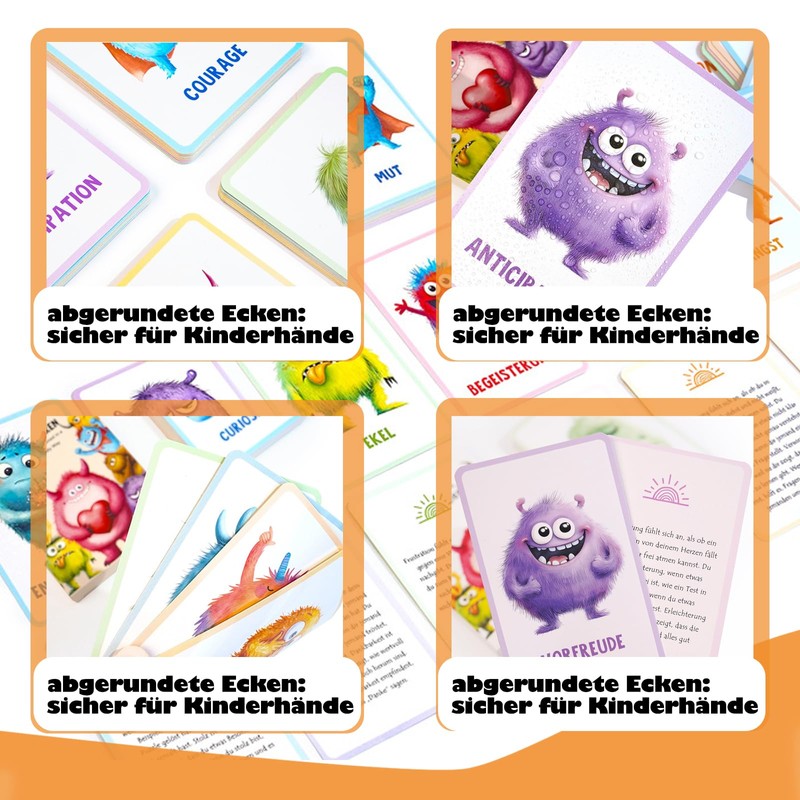 Children's Emotion Cards 32 Emotion Monster Set - Educationally Tested