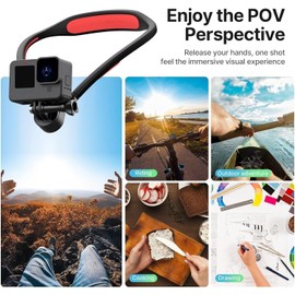 ULANZI Go-Quick II Soporte de Cuello para GoPro Soporte magnético para Collar,Soporte POV de cámara para GoPro Hero 13/12/11/10/9/8/7/6/5/4/MAX,dji Osmo Action 5 Pro,y la mayoría de cámaras de acción