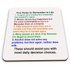 Five Rules to Remember in Life Novelty Funny Square Glossy