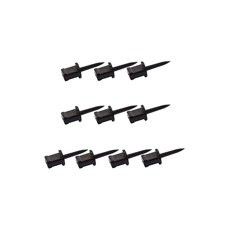 Lasenersm 10-Piece Target Nail Set - Black Plastic Archery Target