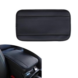 Arwrilt Car Center Console Pad, Four Seasons Universal Center Console Covers, PU Leather Armrest Seat Box Cover, Armrest Cover for Car, Interior Decor Accessories for Most Cars Trucks SUVs (Black)