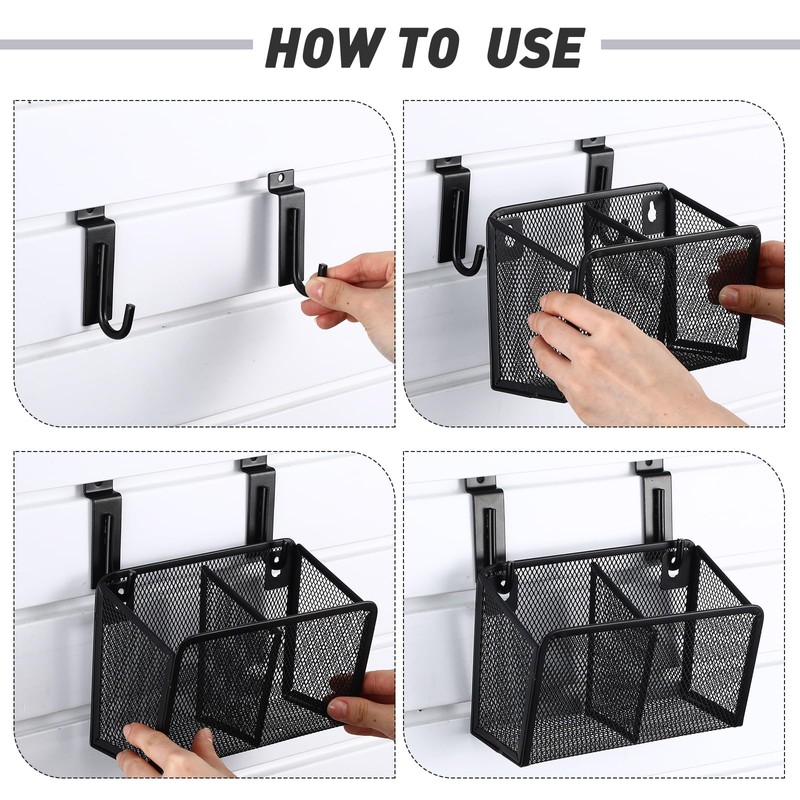 Otoolling 4 Set Slat Wall Bins Slatwall Accessories with Hook