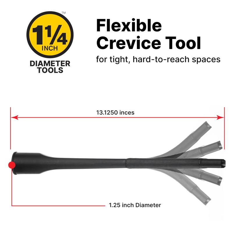 Shop-Vac 9017900 Flexible Crevice Tool, 1.25 Inch Diameter x 12