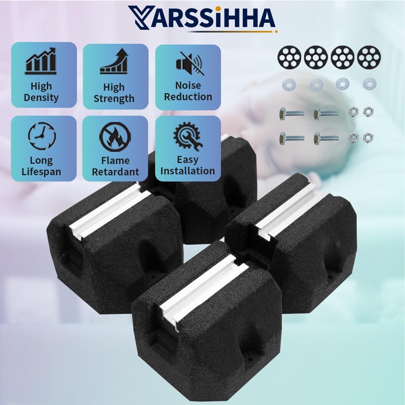Yarssihha 4pcs Mini Split Rubber Base Pad for 9000-60000 BTU