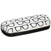 Eyeglass Pattern Embroidered Stylish Glasses Case Hard Case Black 2219-01