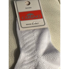 Carlino NOS Vtg ITALIAN Baby Socks White FINE COTTON 9-12 Months Sz 4-1/2