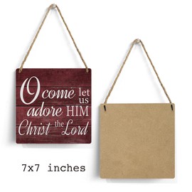 Christmas Decorations Christian Home Decor Religious Gifts for Women Men Wall Art Farmhouse Wall Hanging Decor Wood Sign for Holiday Living Room Winter Church Bedroom Front Door Porch Decor