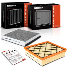A-Premium 2-PC Engine & Cabin Air Filter with Activated Carbon Compatible with Volvo C70 2006-2013, C30 2007-2013, S40 2004-2011, V50 2005-2011, 2.4L 2.5L